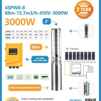 3HP DC (3000W) Samking Solar Submersible Pump with Controller