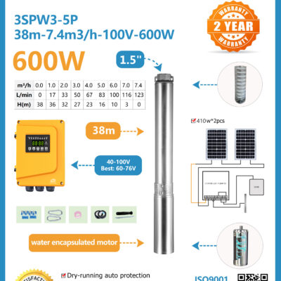 0.5HP DC (600W) Samking Solar Submersible Pump with Controller